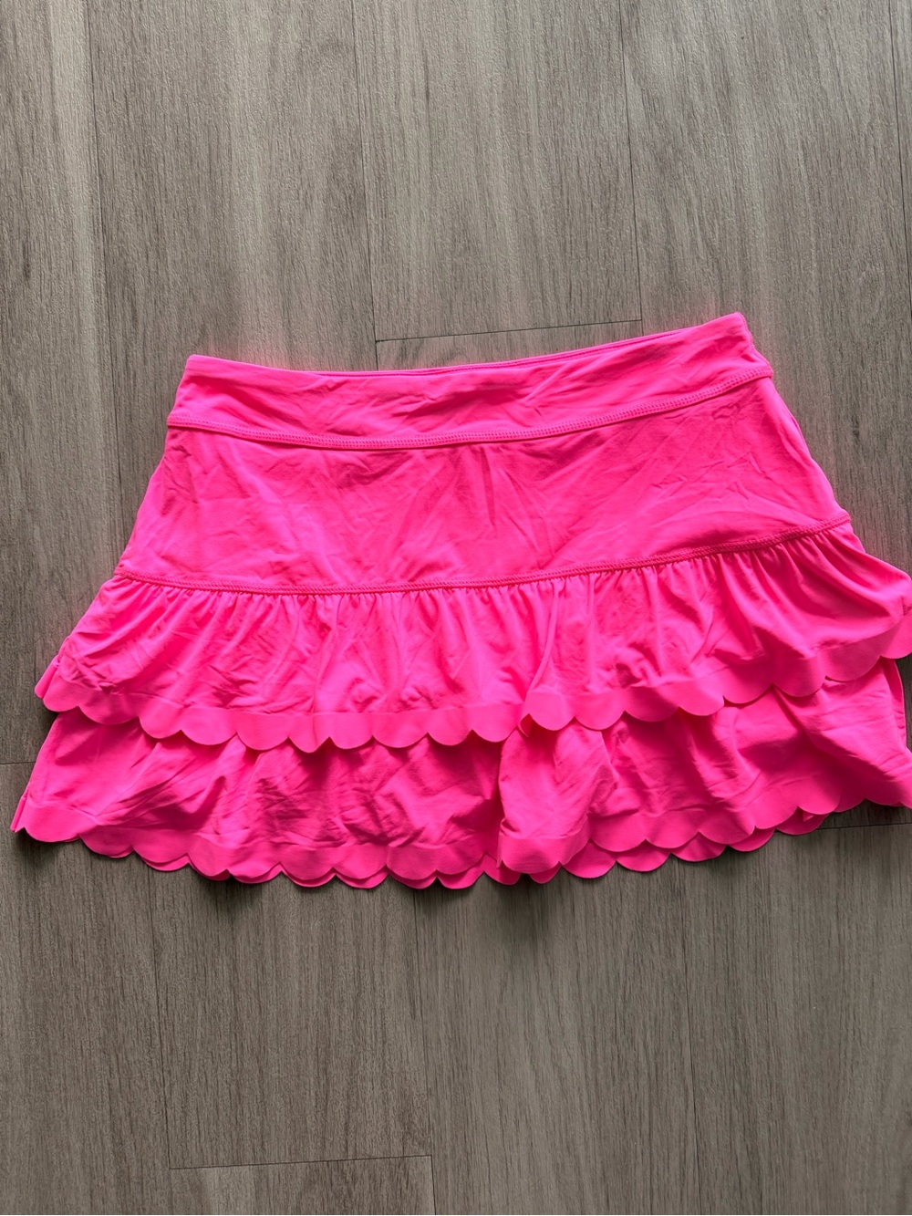 Lilly Pulitzer Hot Pink Scalloped Ruffle Mini Skirt